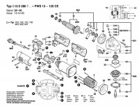 Bosch 0 603 280 903 Pws 13-125 Ce Angle Grinder 230 V / Eu Spare Parts